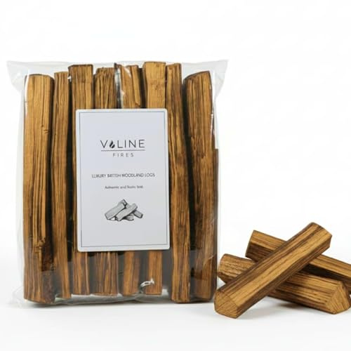 Valine Fires 16 Decorative Real Wooden Logs for Electric Fireplace & Media Wall Display - Handcrafted 100% British Wood Log Set for Fireplaces Decoration, Artificial Fires & Fireplace Decor