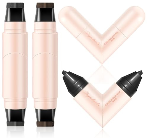 Yamobi Eyeliner Stempel 2Pcs Wasserfest Rotating Winged Pen Foldable Dual-Ended Black Brown Eyeliner Schablone