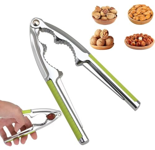 Heavy Duty Nutcracker with Non-Slip Handle, Multifunctional Walnut, Pecan, Almond, Hazelnut, Pistachio Opener, for Kitchen Baking and Home Dining