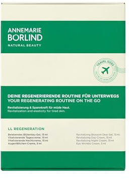 ANNEMARIE BÖRLIND LL REGENERATION Reiseset 4 Reisegrößen Vitale Haut | Gesichtspflege Routine Für Unterwegs, Fördert Zellerneuerung & Straffung, Mildert Falten, Reisegrößen Set, LL Biokomplex