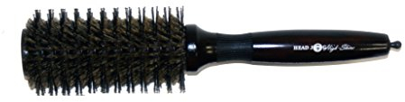 Head Jog 116 High Shine Radial Brush. Boar & Tourmaline-Infused Nylon Bristle Round Hairbrush For Quick Blow Dry, Curling, Straightening& Styling. Barrel Brush For Smooth, Shiny, Frizz Free Hair. 34mm