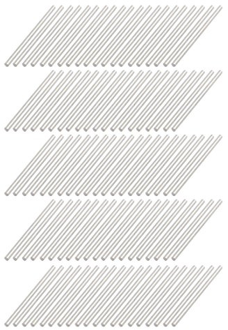 sourcing map 100 Stücke Rundstahl 2 mm x 40 mm Metallstangen Silber Ton | Welle Solid Stehlen Achsen, 2 mm x 40 mm