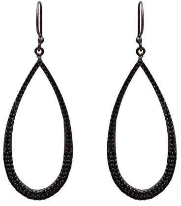Ohrhänger mit schwarzem Spinell-Edelstein, 925er-Sterlingsilber, baumelnder schwarzer Ohrring, Stein, Schwarze Spinelle