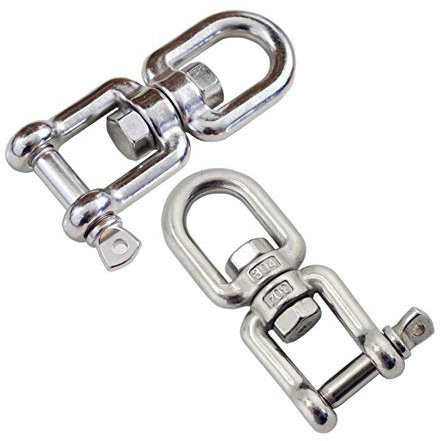 NANANA Émerillon avec Manille de Levage Ouverture en Acier INOX, Bague Tournante, 2 PCS,10mm