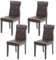 Mendler 4er-Set Esszimmerstuhl HWC-E58, Stuhl Essstühle, FSC®-Zertifiziert - Kunstleder braun, dunkle Beine
