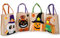HOWAF Leinen Halloween Tragetaschen für Kinder, Halloween Geschenktüten Süßigkeiten Partytüten Beutel Geist Schwarze Katze Kürbis Hexe Stofftaschen für Halloween Gastgeschenke Mitgebsel