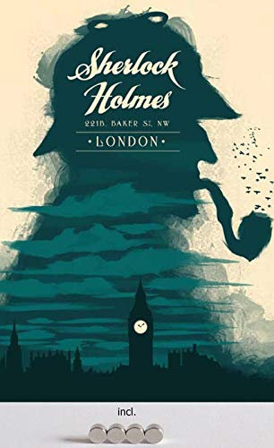 generisch Blechschild 20x30cm gewölbt incl. 4 Magneten Sherlock Holmes London Big Ben Baker Street Nostalgie Deko Geschenk Schild
