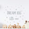 Wandzitat, grau, Wanddekoration, Dream Big Little One, Kinderzimmer, niedliches Babyzimmer, Kinder, Babygirl, Babyboy, Kleinkind, Schlafzimmer, Baby, Kinder, Wandaufkleber, Raumdekoration