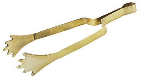 NKlaus Räucherkohle Kohlezange aus massivem Messing, gold, 16cm, 1 Stück | Herz; Länge: 16cm; Gewicht: 35g