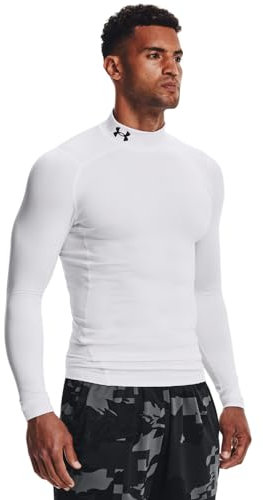 Under Armour Men's UA CG Armour Comp Mock, Men's Base Layer with a Polo Neck, Thermal Long Sleeve Top for Winter Running and Skiing with Anti-Odour Technology