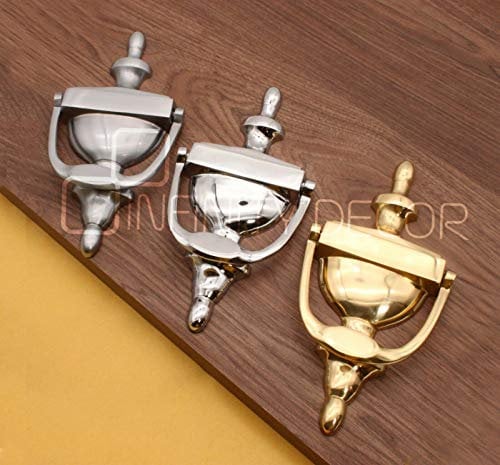 8 Satin/Chrome/Brass Door Knocker Victorian Urn Style for UPVC Wooden Doors (Polished Chrome)