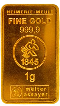 Heimerle + Meule - 1 Gramm Gold Barren - Secain® Card