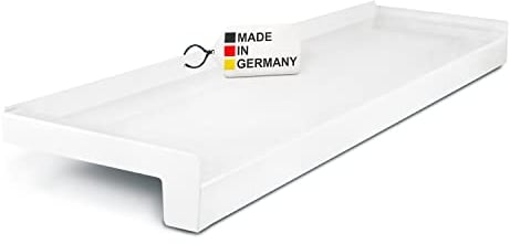 TJ Fensterbank Außen I 110 mm x 1000 mm I Weiß RAL 9016 I hochwertiges Aluminium Fensterbrett mit Seitenabschluss I pflegeleichter & langlebiger Alu Fenstersims I pulverbeschichtete Außenfensterbank