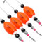 THKFISH Posen Angeln Schwimmer Angelposen Set Stahlvorfach Hecht Forelle Pose Gewichteter Knallender Schwimmer 4 Stück (Rot-orange, 2.4in)