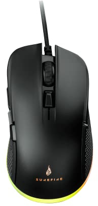 SureFire Buzzard Claw Gaming Maus, Gaming Mouse mit RGB-Beleuchtung, PC Maus mit 6 programmierbaren Tasten, Maus kabelgebunden, 7.200 DPI Computer Maus mit 1,8m Kabel