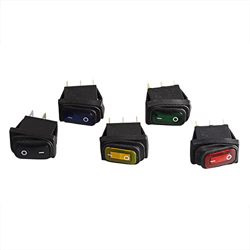 Riloer Interruttore a bottone quadrato per barche interruttore di accensione, 2 file, 2/3 piedi, con interruttore a bilanciere per luce/nessuna luce