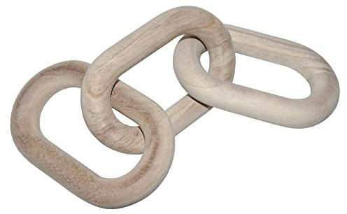 SCUBERT - 3 Link Wood Knot for Home Decoration,Wood Chain Link Decor,Decorations for Living Room, Rustic Farmhouse, Shelf,Coffee Table Decor