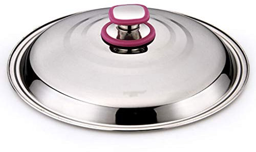 Couvercle de casserole rond en acier inoxydable couvercle de casserole wok poêle en fer couvercle avec bord violet couvercle en acier diamètre 30 cm couvercle en verre (taille : 36 cm)