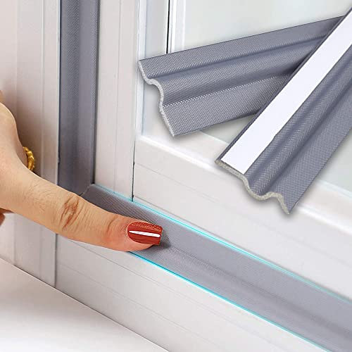 3M Paraspifferi Sotto Porta Entrata Per Spifferi Blindata, Guarnizione Adesiva Finestra, Schiuma Isolante Anti-Collisione, Antivento, Insonorizzare Nastro Infissi Per Telaio Finestre (Grigio)