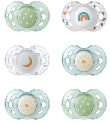 Tommee Tippee Lustige Schnuller, orthopädisch, symmetrisch, Silikon, BPA-frei, 18 – 36 Monate, 6 Stück