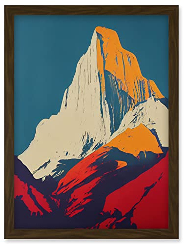 Wee Blue Coo El Capitan Rock Yosemite Valley Pop Art Yellow Red Artwork Framed Wall Art Print A4