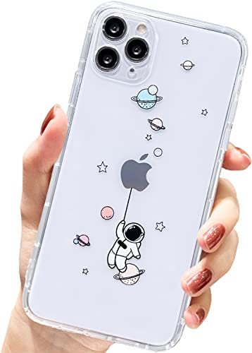 AMART for iPhone 11 Pro Max Case Cute,Clear Case with Astronaut Design Cartoon Planet Star Space Pattern Cover Soft Thin TPU Cool Kids Girls Women Man Shockproof Case for iPhone 11 Pro Max(Planet)