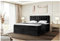 MEBLINI Boxspringbett mit Bettkasten - Gepolstert Doppelbett mit Matratze und Topper - Polsterbett mit Stauraum - Bett mit Kopfteil - Stauraumbett - Lukas - 140x200 - H4/Schwarz Samt