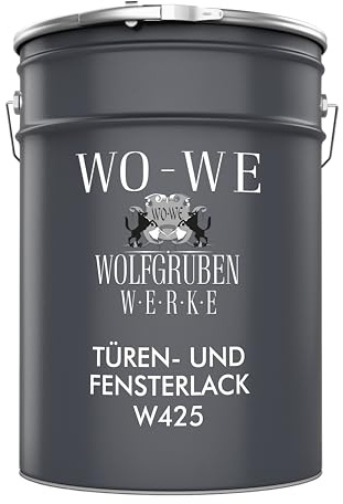 WO-WE Fensterlack Türenlack 3in1 Holzfenster Innen & Außen Feuerrot 5L | Wetterfest, Holz & Metall, 3in1-System, Grund-, Zwischen- & Endanstrich, Kantenabdeckung, Alkydharzlack, Holzlack, Deckstark