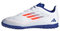 adidas Unisex F50 Club Football Boots Turf Fußballschuhe, Cloud White/Solar Red/Lucid Blue, 36 2/3 EU