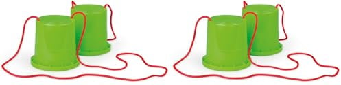 Lena 61410 Topfstelzen Uni, Laufdosen ca. 17 cm, Kindertopfstelzen zum Balance üben, Becherstelzen einfarbig, Laufdollis für Kinder ab 36m, Sortiert (Packung mit 2)