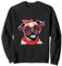Tiere Hunde mit Halstuch und Sonnebrille Mops Sweatshirt