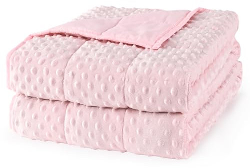 Mr. Sandman Gewichtsdecke für Erwachsene, Minky-Punkte, schwere Decke für Damen, Mann, schlafen/ruhig, weich, gemütlich und kühlend, gewichtete Überwurfdecken, maschinenwaschbar, 121,9 x 182,9 cm, 5,4