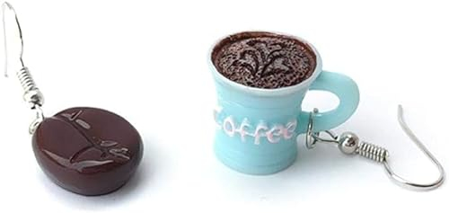 1Pair Funny Asymmetric Coffee Bean Cup Drink Drop Dangle Hook Earrings Jewelry,Women's Earrings,Women