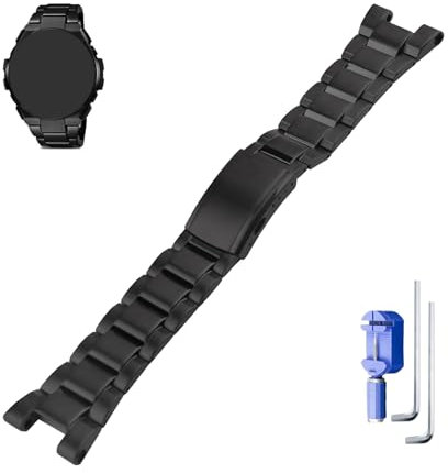 MMBAY 26 mm GST-B100 Edelstahl-Uhrenarmbänder passend für Casio G-STEEL G-Shock GST-210 400G GST-B100 GST-W100 W110 W300 GST-S100 S100D S110 S110D S300 Ersatzarmband für Wasserdichtes Armband für