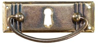 Antikas - Schubladengriff, Schlüsselloch, 6er Pack | Eisen in Messing pat. | H4,5xB 9,7cm
