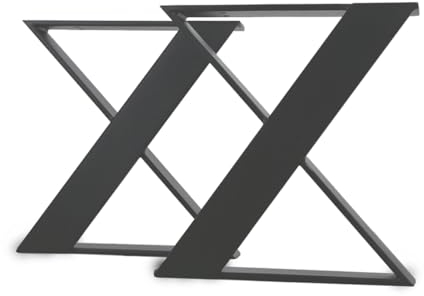 modernLOFTart Bankbeine Tischbeine - DIY Möbelfüße 60x10cm Anthrazit - Moderner Industrie-Look für Ihr Wohnzimmer - Metall Industrial Tisch Bank Sitzbank Couchtisch Kufen - Breite 50cm, Höhe 42cm