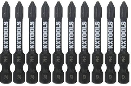 10 x PH1 Phillips 1 Impact Screwdriver Bits 50mm Magnetic 1/4 Universal