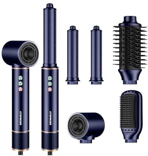 Air styler 5 in 1, Hairstyler mit 320 Millions lonic Haarstyler Set, 110,000 RPM Haartrockner, 20m/s Luftstrom Föhnbürste, Auto Lockenstab, Glättbürste, 340g Leicht Leise Schnelles Trocknen