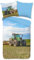 Bettbezug Set 135x200cm Traktor Bettwäsche Set Bauernhof Grüner Traktor Kinder 3 Teilig Mikrofaser Wendebettwäsche Bettdeckenbezug Mit Reißverschluss und 2 Kissenbezug 80x80cm