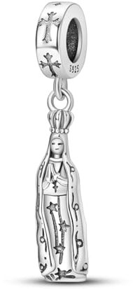 NARMO Göttin Dangle 925 Sterling Silber Charm für Pandora Armbänder Die Jungfrau Maria