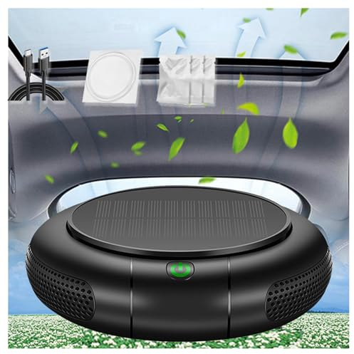 Auto Luft Reiniger, 2 In 1 Car Freshener Diffusor, Mit Hepa-Filtration System Und Solar Aufladen, Beseitigt 99,97% Staub, Rauch Und Allergene (Mit 2 Filterelementen)