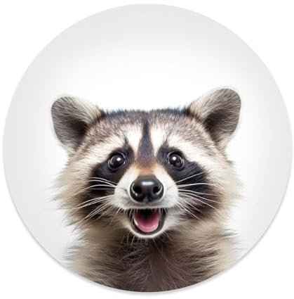 Aufkleber Waschbär I rund Ø 20 cm I lustig frech I Sticker wetterfest I dv1433