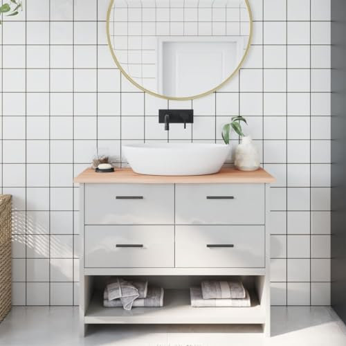 qohoio Waschtischplatte 100x40x2 cm Massivholz Unbehandelt Holzplatte Massiv Waschtischplatte Massivholzplatte