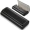 COMNICO Hardcase Brillenetui - Hartschalen, Tragbares Sonnenbrillen- und Lesebrillenetui aus PU-Leder, Schmales Reise-Metallbrillenetui für Damen und Herren (Black)