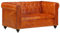 Juroupi Chesterfield-Sofa 2-Sitzer Hellbraun Echtleder Schlafsessel Mit Bettfunktion Schlafsofa Klein