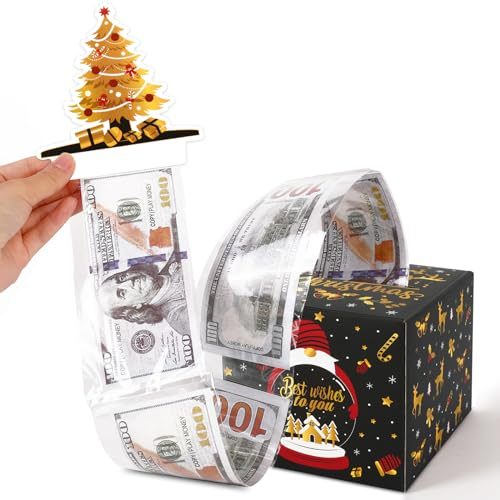 Konsait DIY Christmas Tree Santa Money Box - Creative Cash Gift Holder for Family and Friends