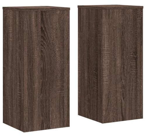 vidaXL Supporti per Piante 2 pz Marrone 30x30x70 cm Legno Multistrato, Supporto per Fiori, Porta Fiori, Supporto per Piante da Interno, Porta Piante