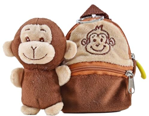Kögler 75781 - Friends2Go, Plüsch Äffchen Rocky im Plüsch-Rucksack, ca. 12,5 cm groß, niedliches Plüschtier im praktischen Rucksack