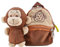 Kögler 75781 - Friends2Go, Plüsch Äffchen Rocky im Plüsch-Rucksack, ca. 12,5 cm groß, niedliches Plüschtier im praktischen Rucksack