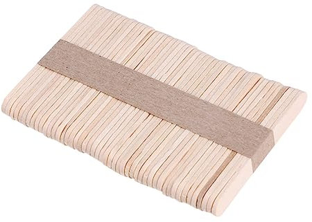 SEWACC 50 Stück handgefertigte Holzstäbchen naturholz bastelmaterial Holzstäbe selbstgemachte Stöcke farbige Eisstiele zum Basteln Bastelstöcke aus Holz Holzstöcke für Kinder Hölzern